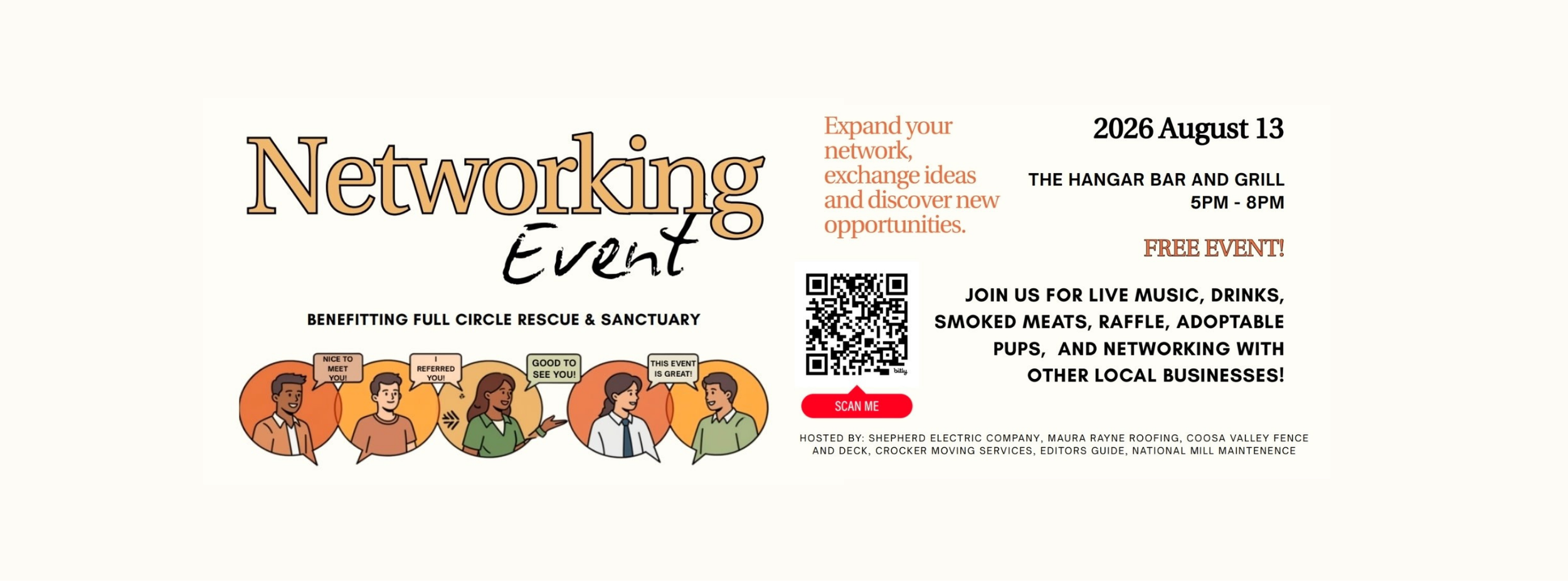 Networking Event benefitting Full Circle Rescue and Sanctuary