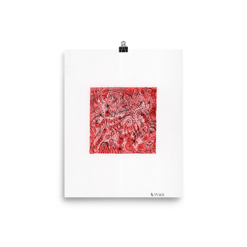 red drawing - print