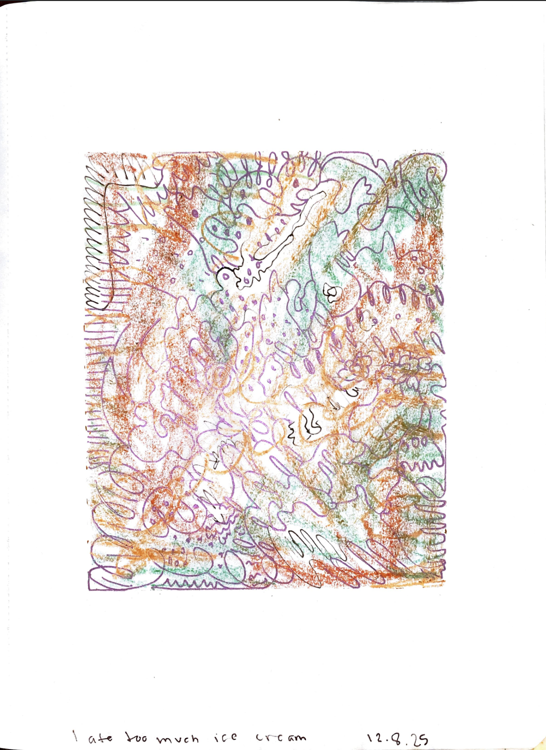 automatic drawing - i ate too much ice cream