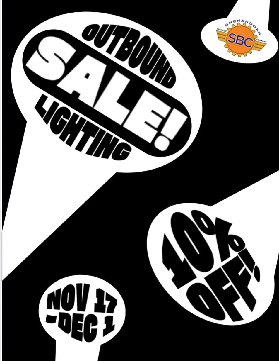 Starting today thru Dec 1st save 10% on ALL @outboundlighting products at SBC! The days are short but the nights are long so let&rsquo;s light um up and ride!!