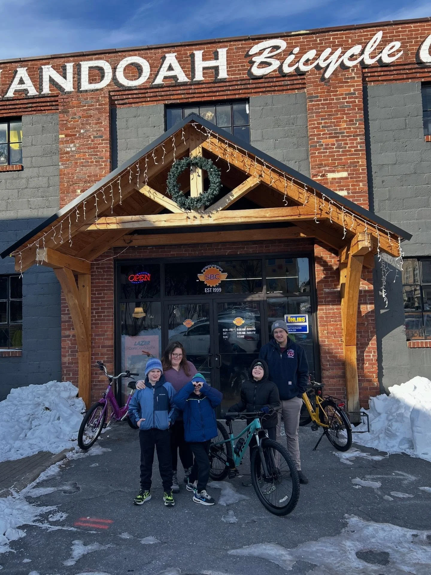 Happy New Bike Day (and Happy Birthday!) to Gabe. His whole family is excited for him to shred it up on the trails! #morekidsonbikes