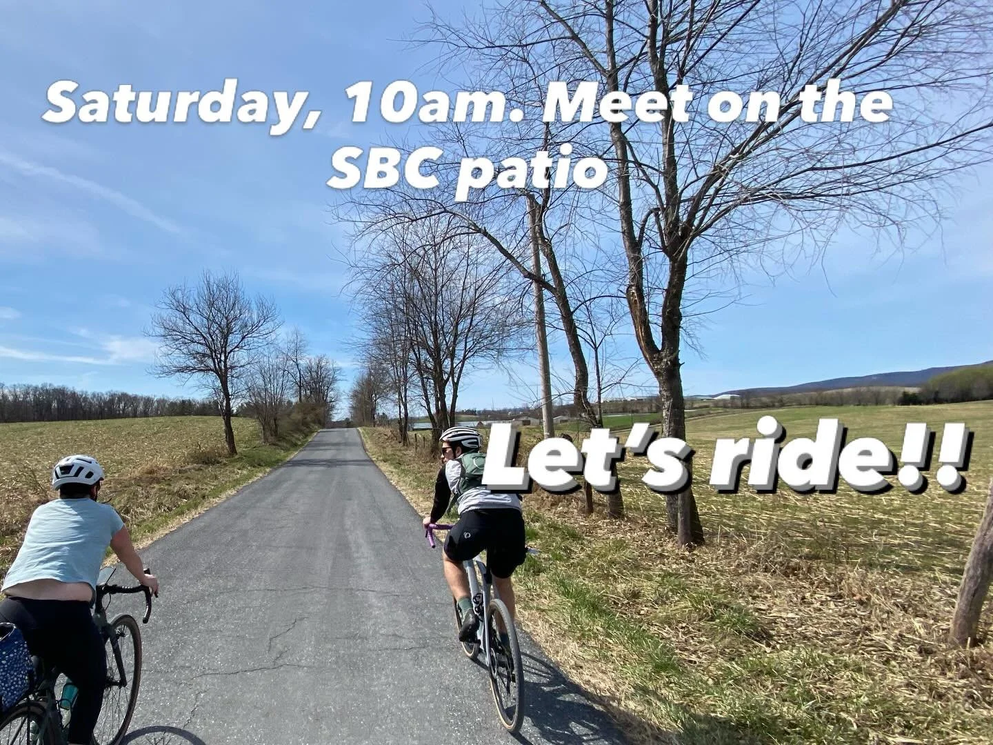 It&rsquo;s going to be a beautiful morning for a ride! Our regular Saturday morning no drop group ride is heading out at 10am. Let&rsquo;s ride!