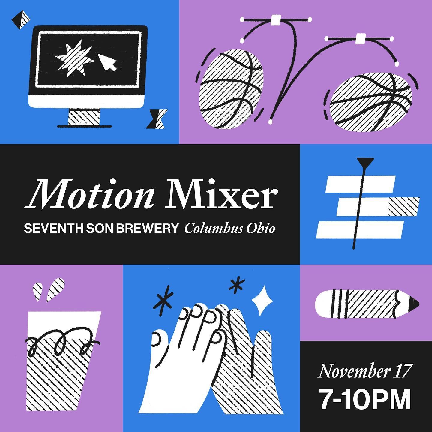 Hello my artsy farts friends! I&rsquo;ll be in Columbus Ohio this week for a variety of fun work things including a little 🍻 motion industry mixer 🍻 

It&rsquo;s gonna be at capacity real soon so make sure to grab your spot: 

https://lnkd.in/gAFEK