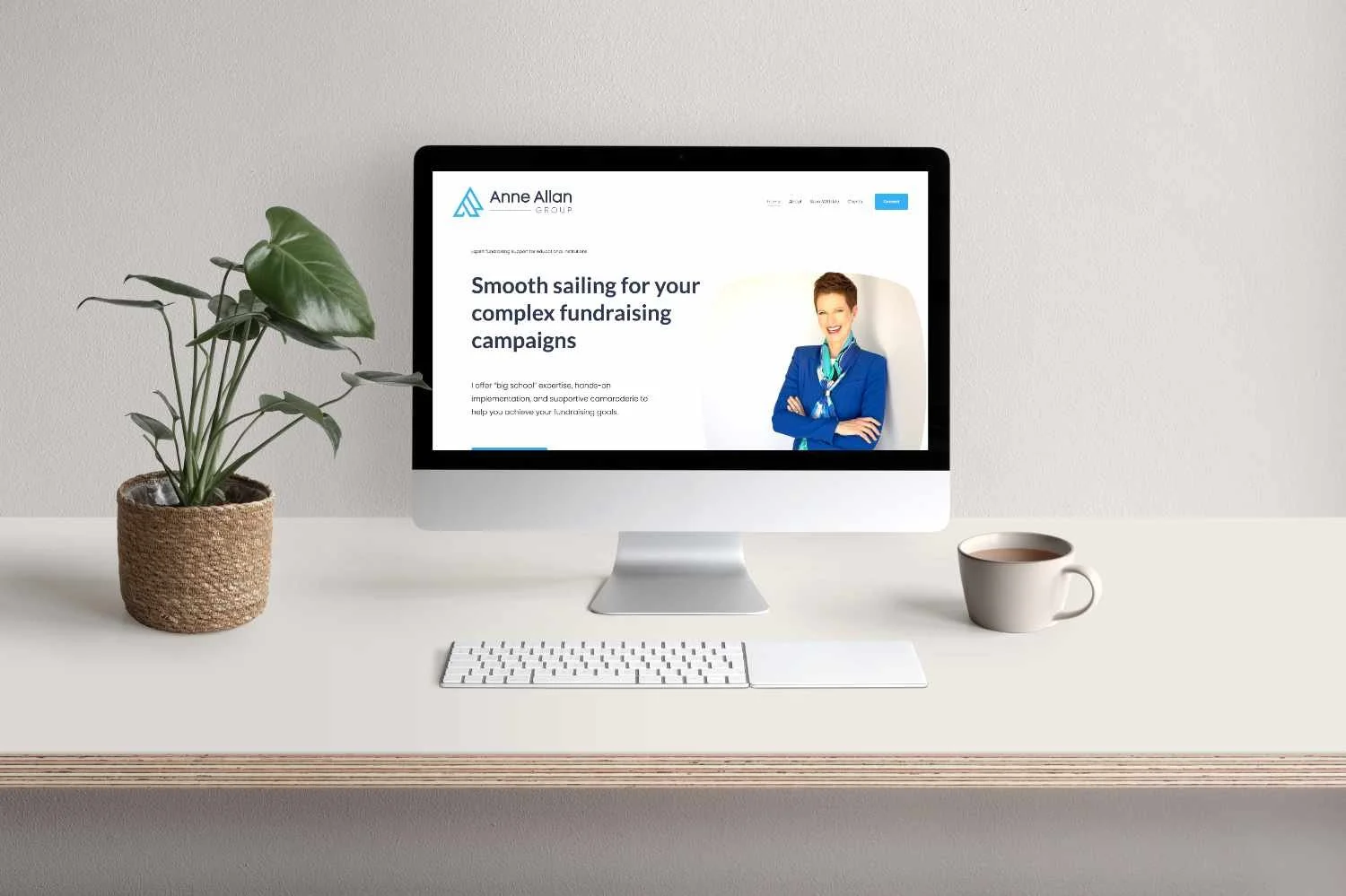 homepage mockup for Anne Allan Group website