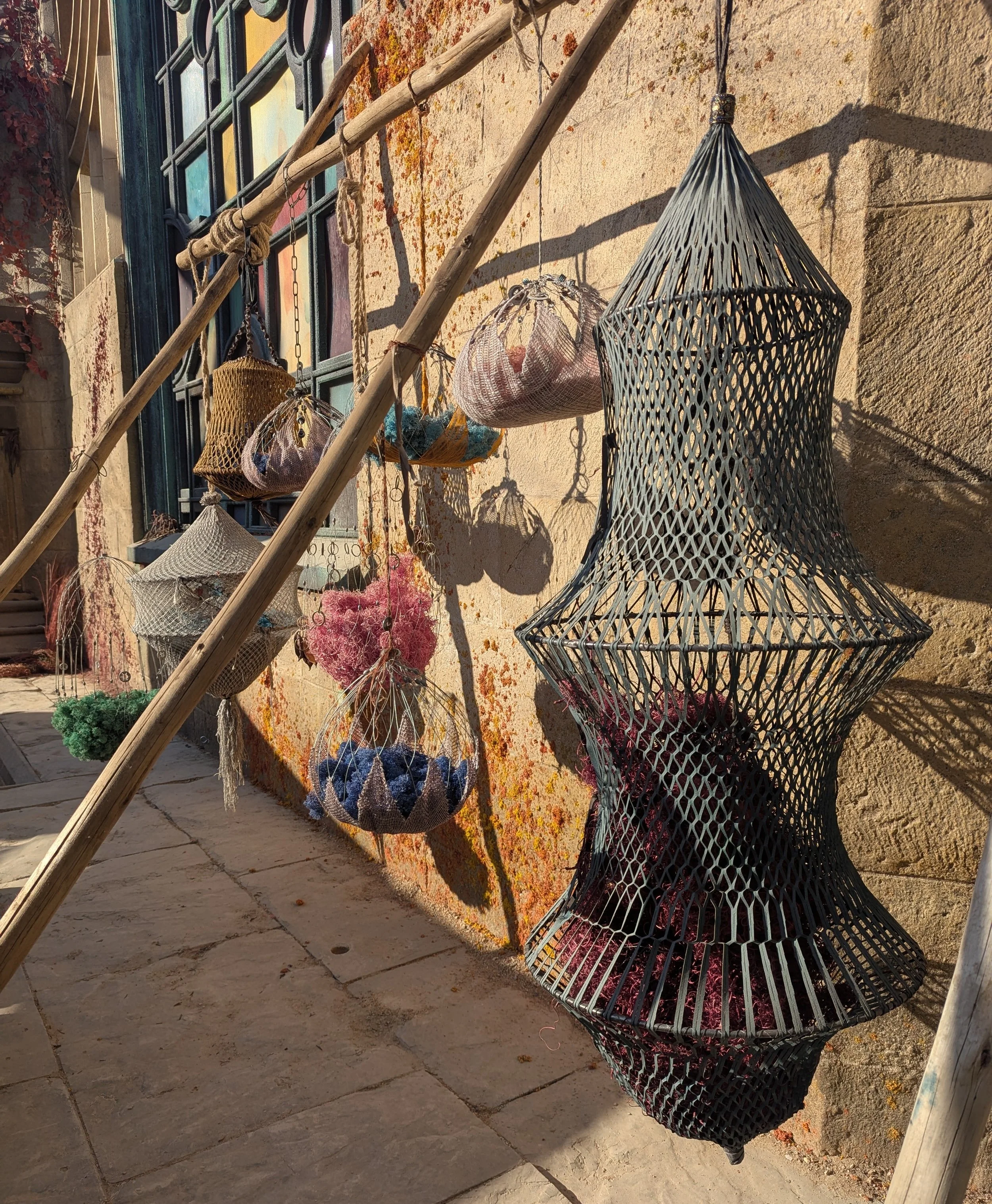 Alan Brooker Drapes, baskets and awnings for the market set, 'Masters of the Universe'