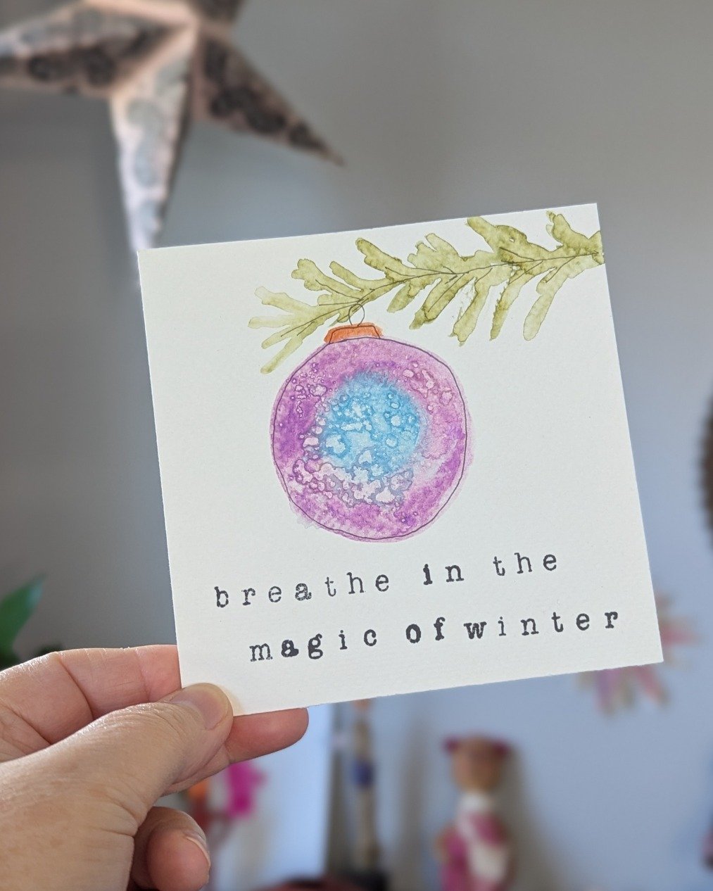 I made these cards last year for a few friends. Kinda want to do it again!

Breathe in the magic of winter.
