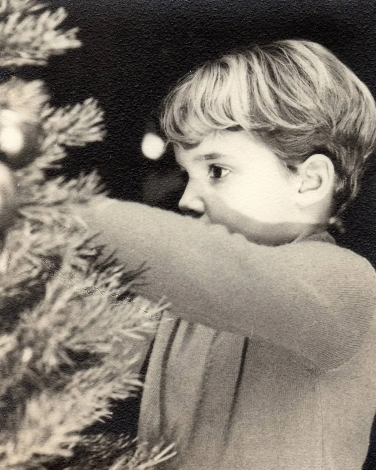 Sometimes I look back on my life and think, wow&mdash;who was that little one. 

This is me in the early 70s, trimming the Christmas tree, full of wonder and probably imagining what my whole life might become.

These days, my Christmas celebrations l