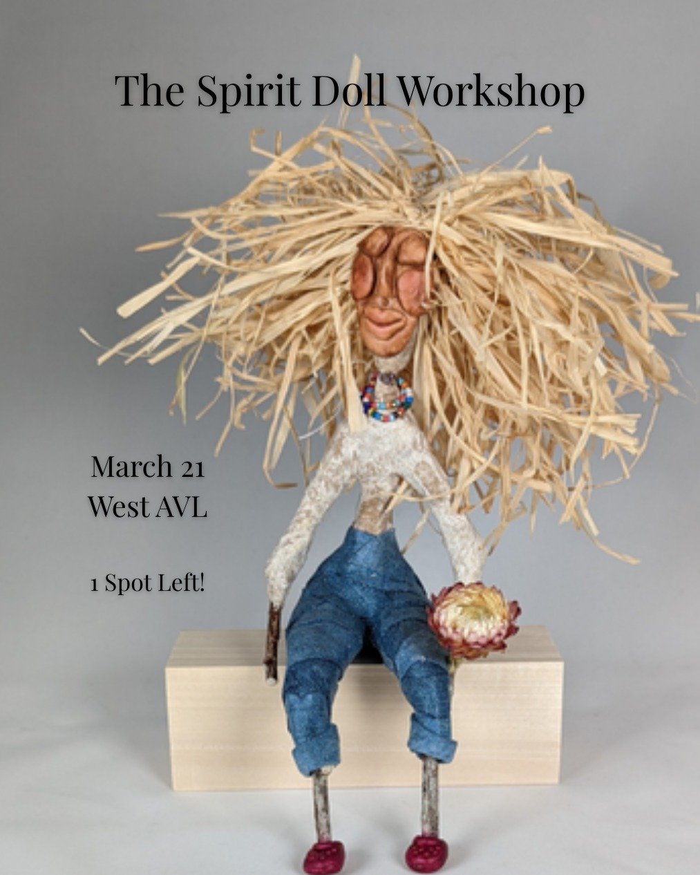 This little stick doll is one of my favorite spirit dolls. He loves to look onto the world and marvel at what we humans get to do... who we are.

He'll be overseeing things at the Stick Doll Workshop on March 21.

There's one seat left. If you're rea