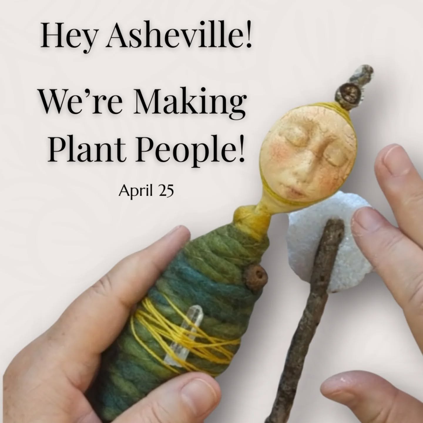 Hey Asheville

We&rsquo;re making plant people on April 25.

Some feel playful. Some feel like guardians. No matter what, they&rsquo;re hard not to love. ❤️

Join me for a few hours of soulful play. No experience needed.

Just 4 seats.

Link in bio