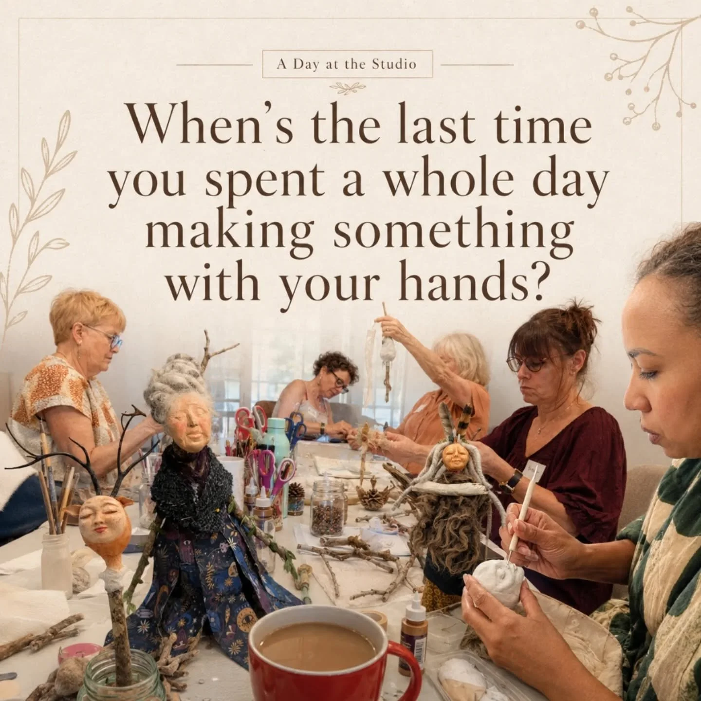 Hey Asheville, I&rsquo;m opening up 4 seats for a small day in my studio on Saturday, July 25.

We&rsquo;ll spend the day making stick dolls from branches, clay, fabric, beads, yarn, and whatever else calls to you. No experience needed, and you do no
