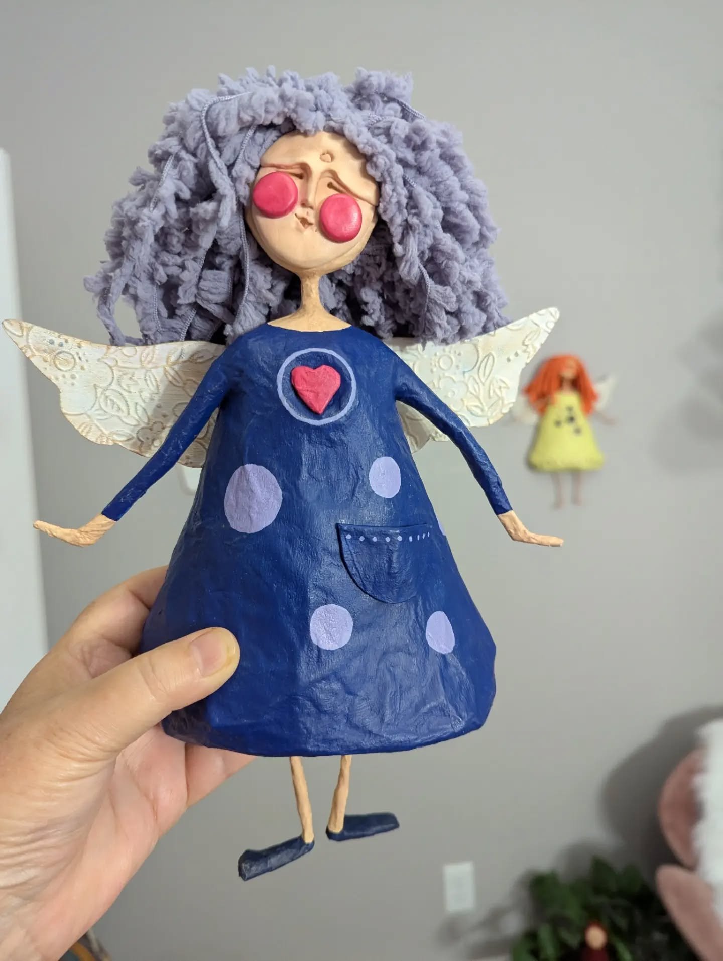 These funny little papier-m&acirc;ch&eacute; angels have a little bit of fairy godmother in them, don't you think?! 

You can make your own right alongside me in the online funny little angel workshop. The links in my bio if you want to check it out.