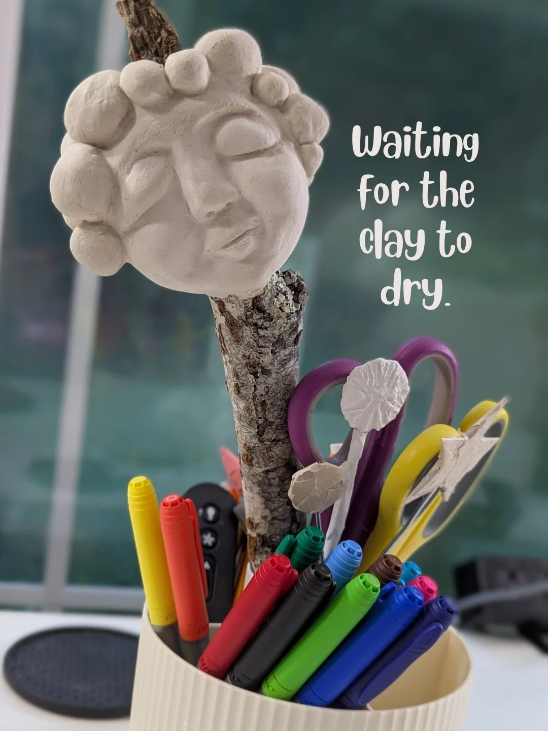 My start to yesterday's online stick doll class. Now I wait for the clay to dry. 

The face and figuring out how the sticks will go are the trickiest parts. This one, I think, may stay pretty simple.

Stay tuned.

And if you're taking the class and n