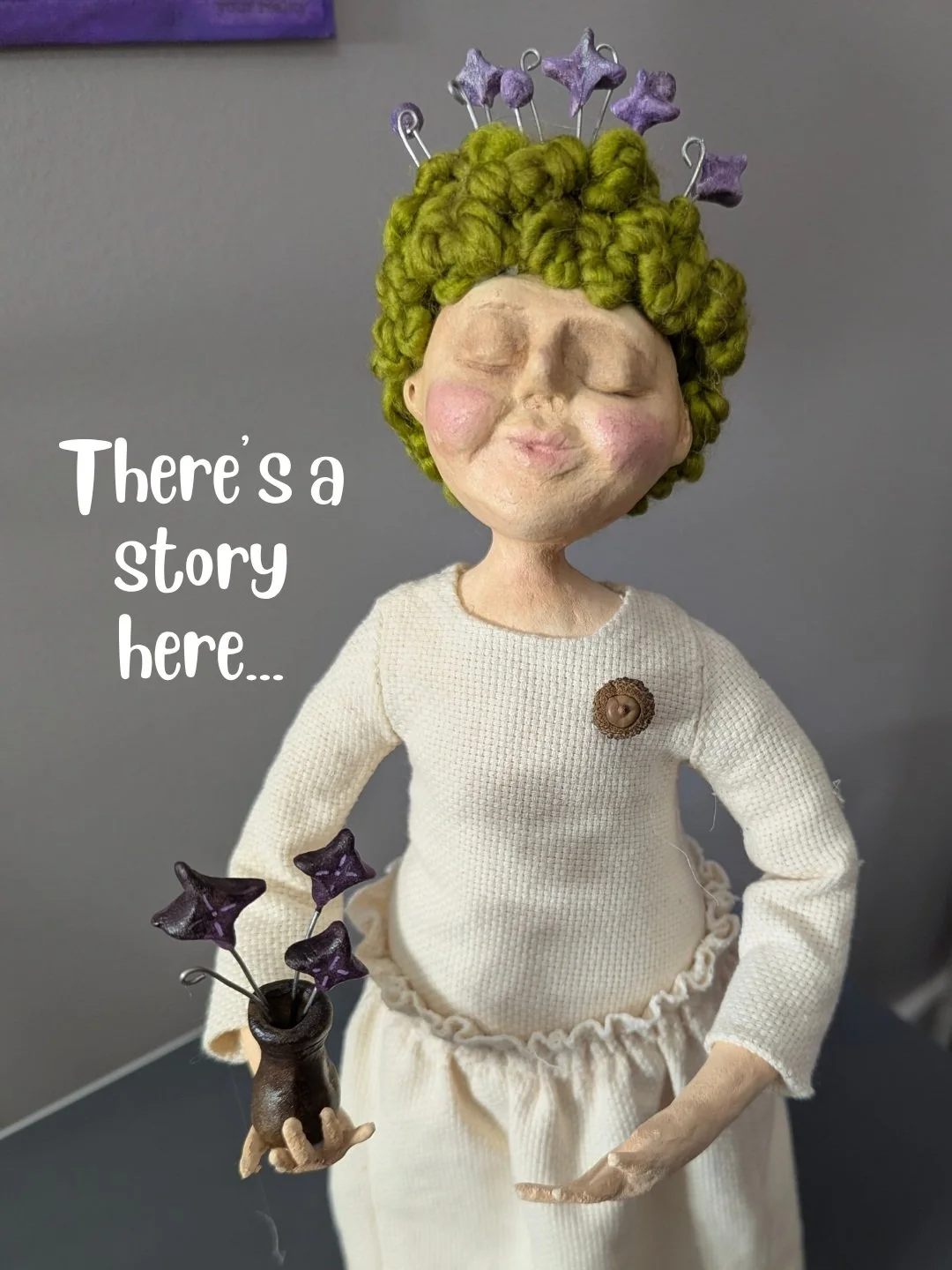 This little doll came out of five wonderful weeks spent with a small group of women in my Equinox Spirit Doll class.

We started right around the equinox, and as I began making her, a story started to emerge. One about moving through what felt like a