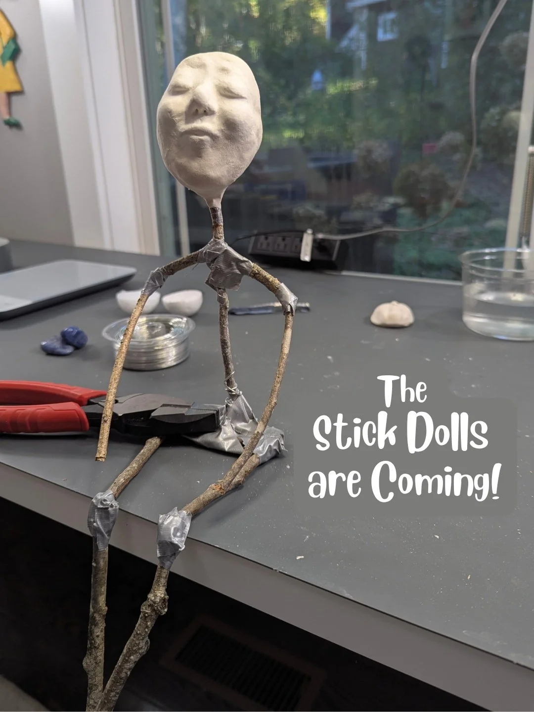 Here's what's on my studio table today!

I'm working on a new digital version of Stick Doll Studio, one of my most popular spirit doll classes.

I've taught stick doll making here in my Asheville studio and live on Zoom, but folks have been asking fo