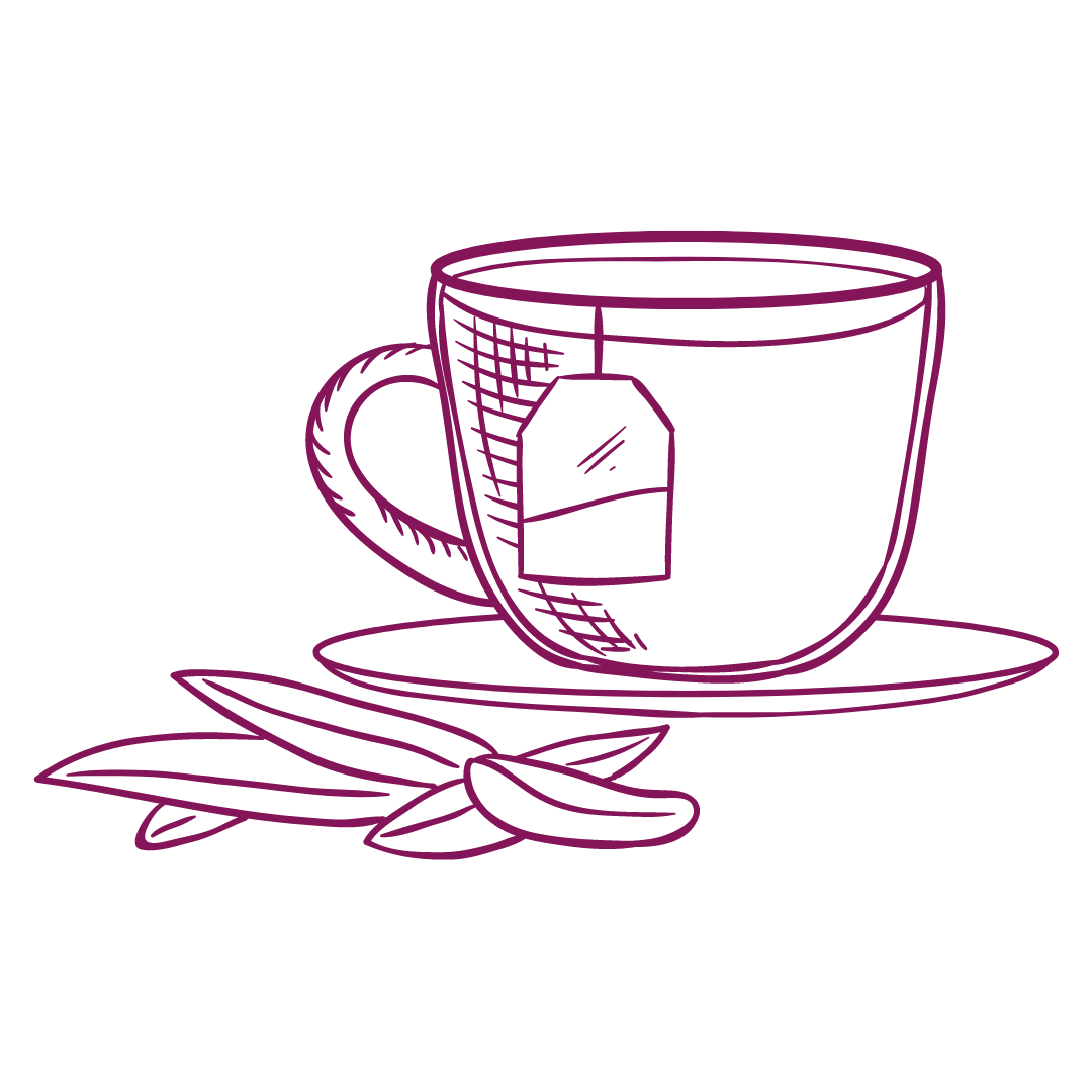 a graphic image of a tea cup