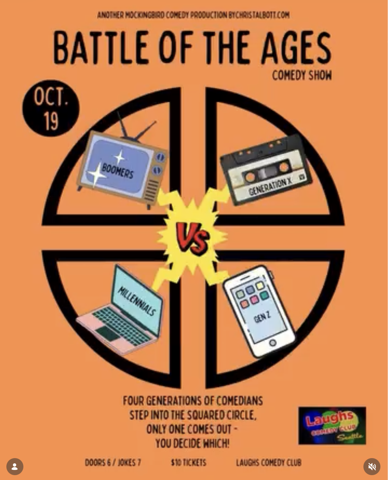 SEATTLE - BATTLE OF THE AGES SHOW - LAUGHS COMEDY CLUB