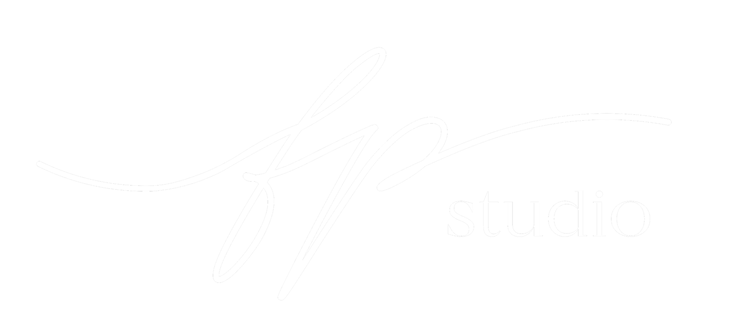 Stylized white cursive text reads 'lp' on a black background, with 'studio' in smaller white font beneath.