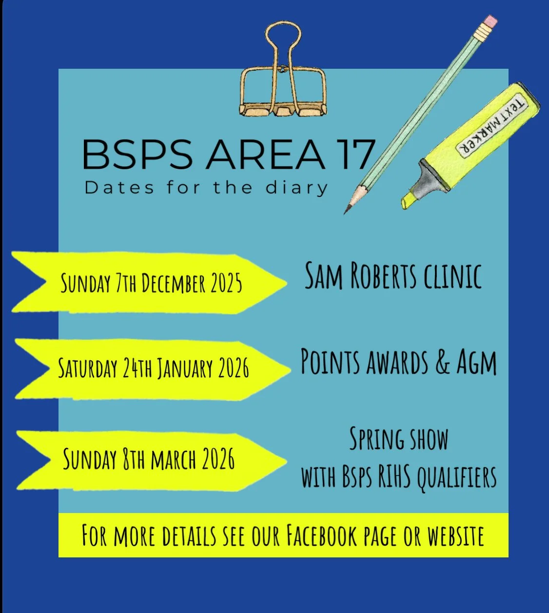 Dates for the Diary 2025/2026