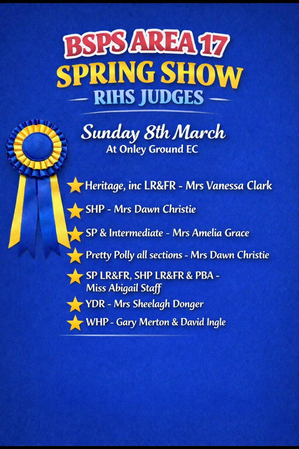 Spring Show 2026 Judges