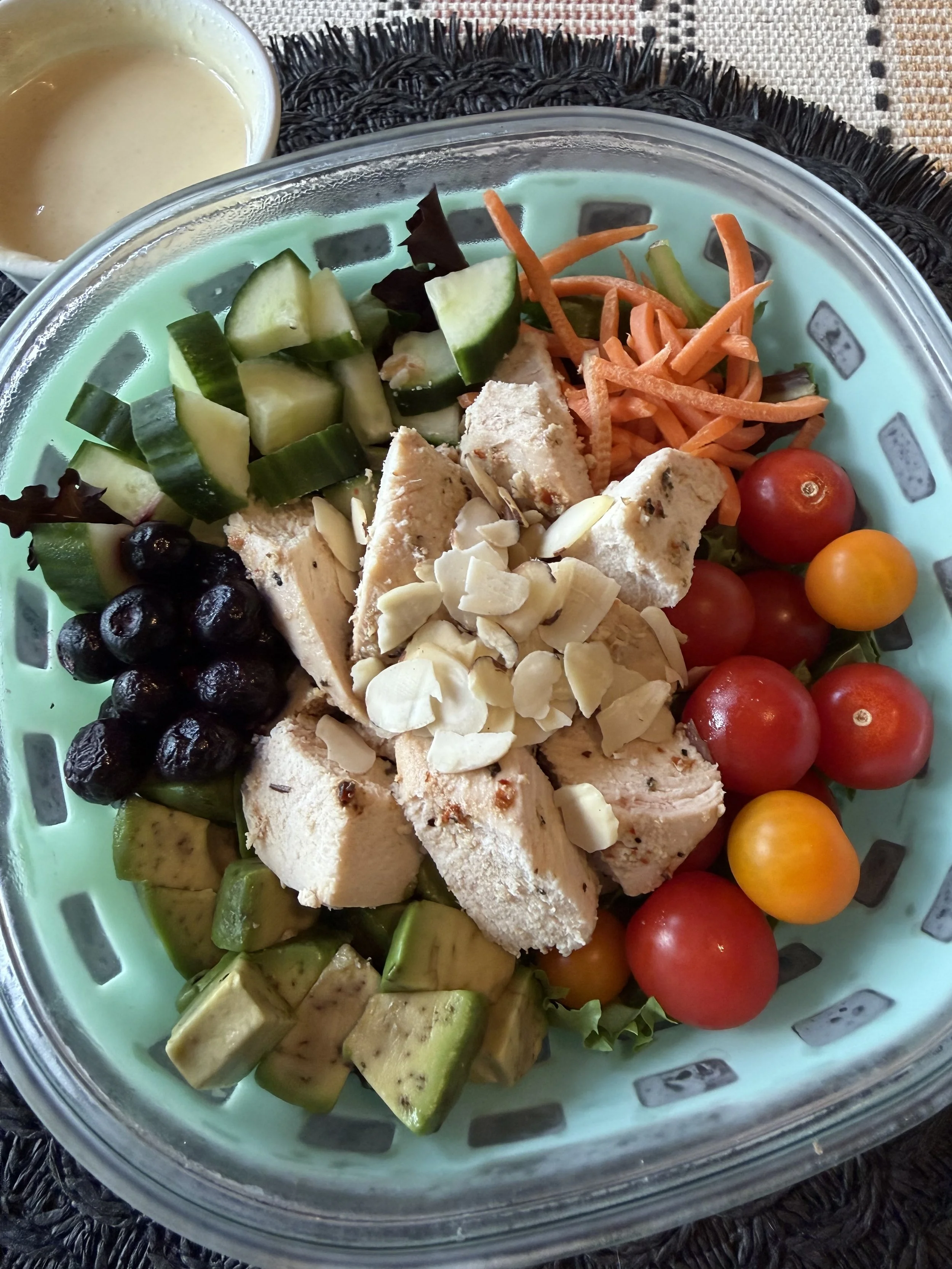 Rainbow Salad with Chicken & Tahini Dressing