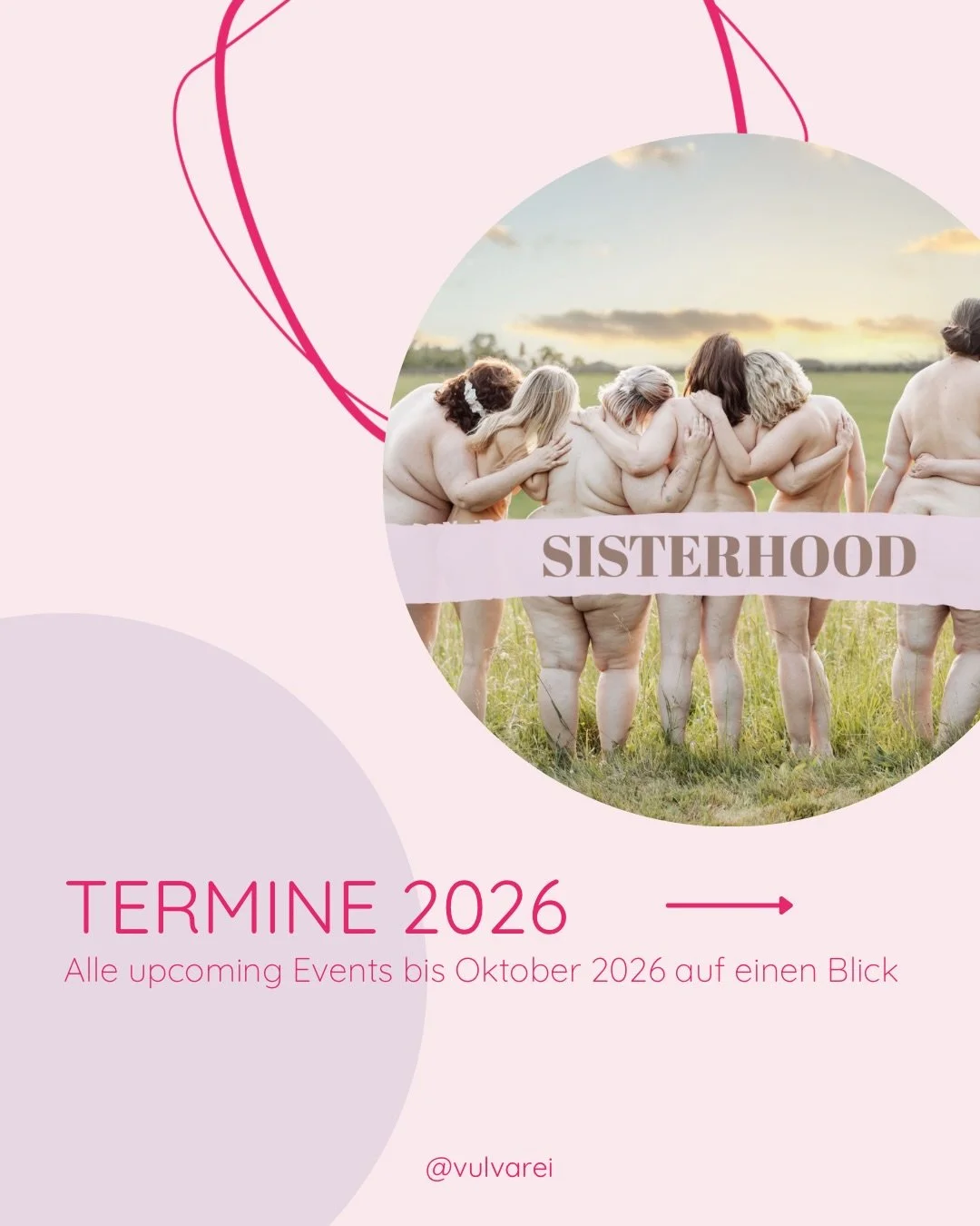 Ein Abend. Ein Tag. Vier Tage. Oder doch alles? 💛

Hier sind unsere Termine bis Oktober - von den regelm&auml;&szlig;igen Frauenkreisen &uuml;ber Yoni
Steaming &amp; Cacao Zeremonie bis zum Secret Garden Day Retreat im August und dem Retreat am Meer