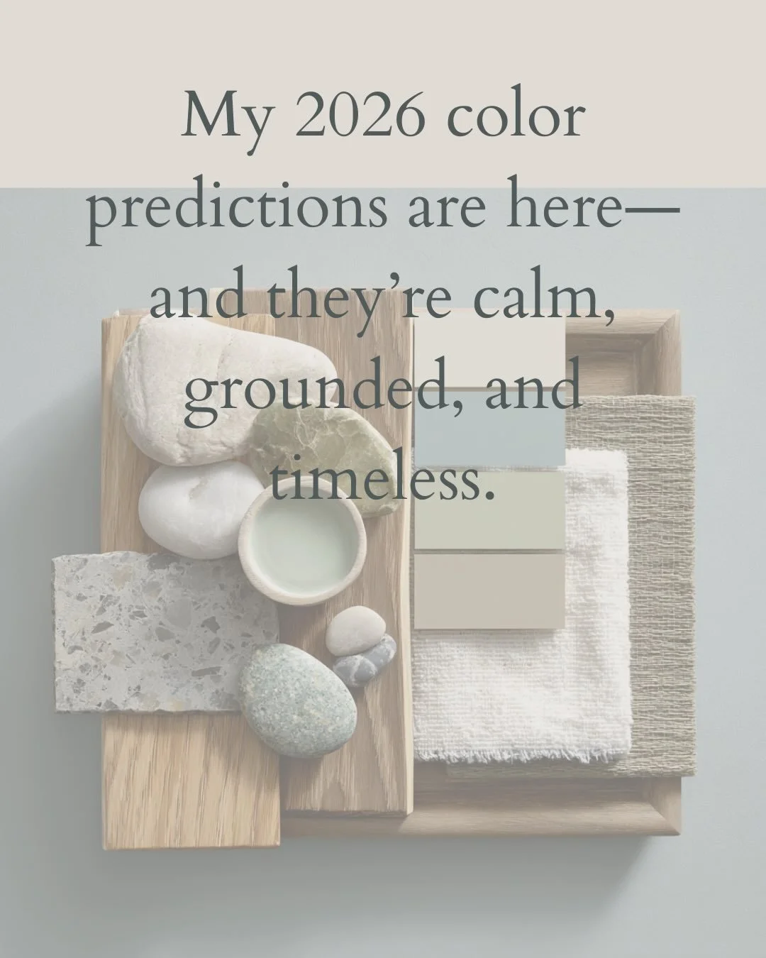 From coastal blues to grounded earth tones, my newest blog post breaks down how to use color intentionally, without overwhelm. I predict 2026 color palettes, provide three curated color palette selections, and provide tips on how to use them with con