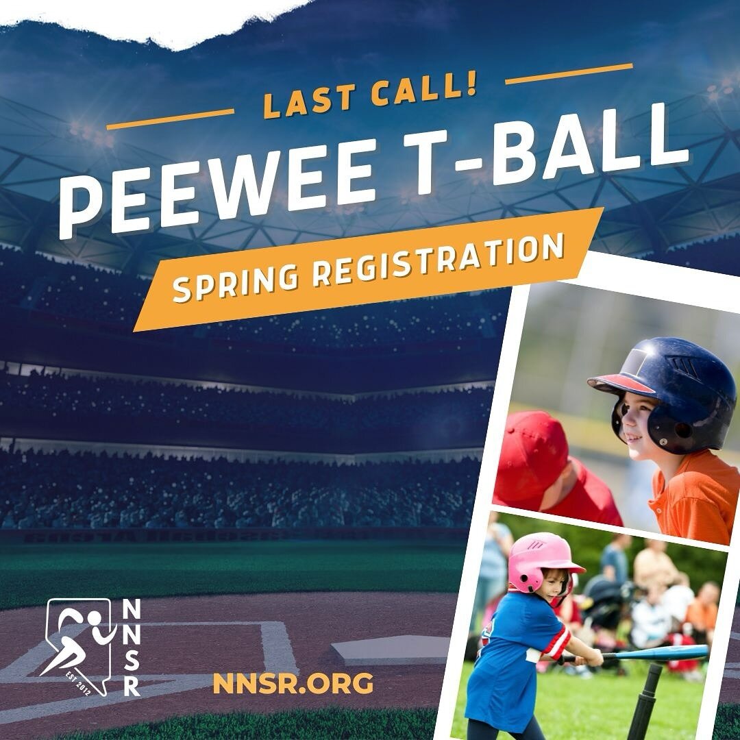 🔈 LAST CALL FOR SPRING T-BALL! ⚾️ 

Spring Peewee T-Ball will start March 9th, 2024. We are looking forward to another fun season with all our peewee players!

⭐️ Saturday mornings only
🔸3 year old teams will start at 9:30. 
🔹4 year old teams will