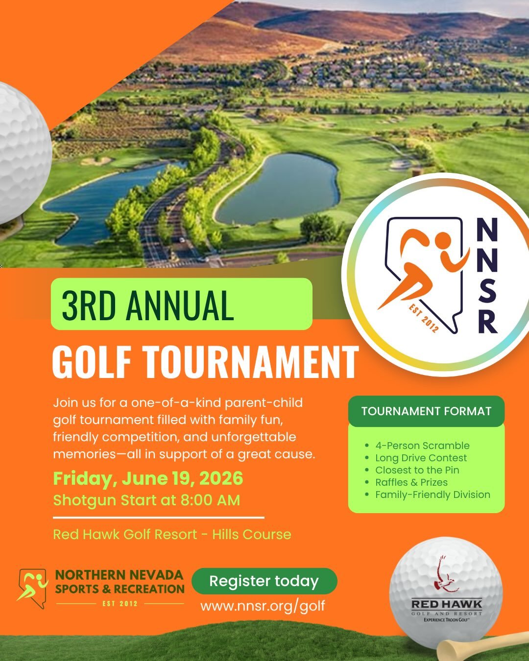 ⛳️ Seeking Sponsors &amp; Golfers!

Join us for the 3rd Annual NNSR Golf Tournament Fundraiser and help support an incredible cause while enjoying a great day on the course! Sponsorships and golf packages are now available.

Sponsorships: 🏆 Title Sp