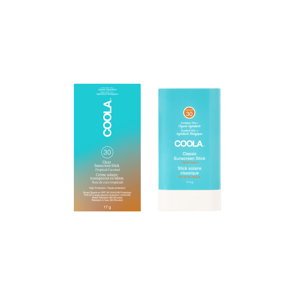 COOLA Classic écran solaire en barre FPS 30 noix de coco tropicale