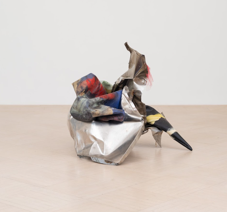 Kennedy Yanko, 'Stretched to break', 2025, paint skin, metal, 45 x 42 x 37 in. Courtesy of Kennedy Yanko and Salon 94. Photo by Alexis Salas.