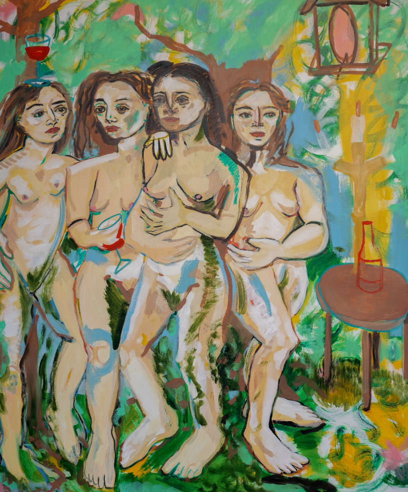 'The Garden Ladies', 2026. Oil on linen, 182.9 x 152.4 cm (72 x 60 "). Image courtesy Gruin Gallery