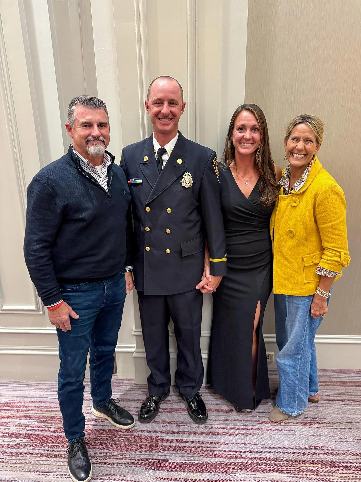 Coastal Family Moment! 💙 Josh and Kriston have been attending Coastal for some time now and serve, last night Josh took a huge step in his career &mdash; he became a Lieutenant for the Suffolk Fire Department. 🚒🧯  Pastor Stephen and Tiffany had th