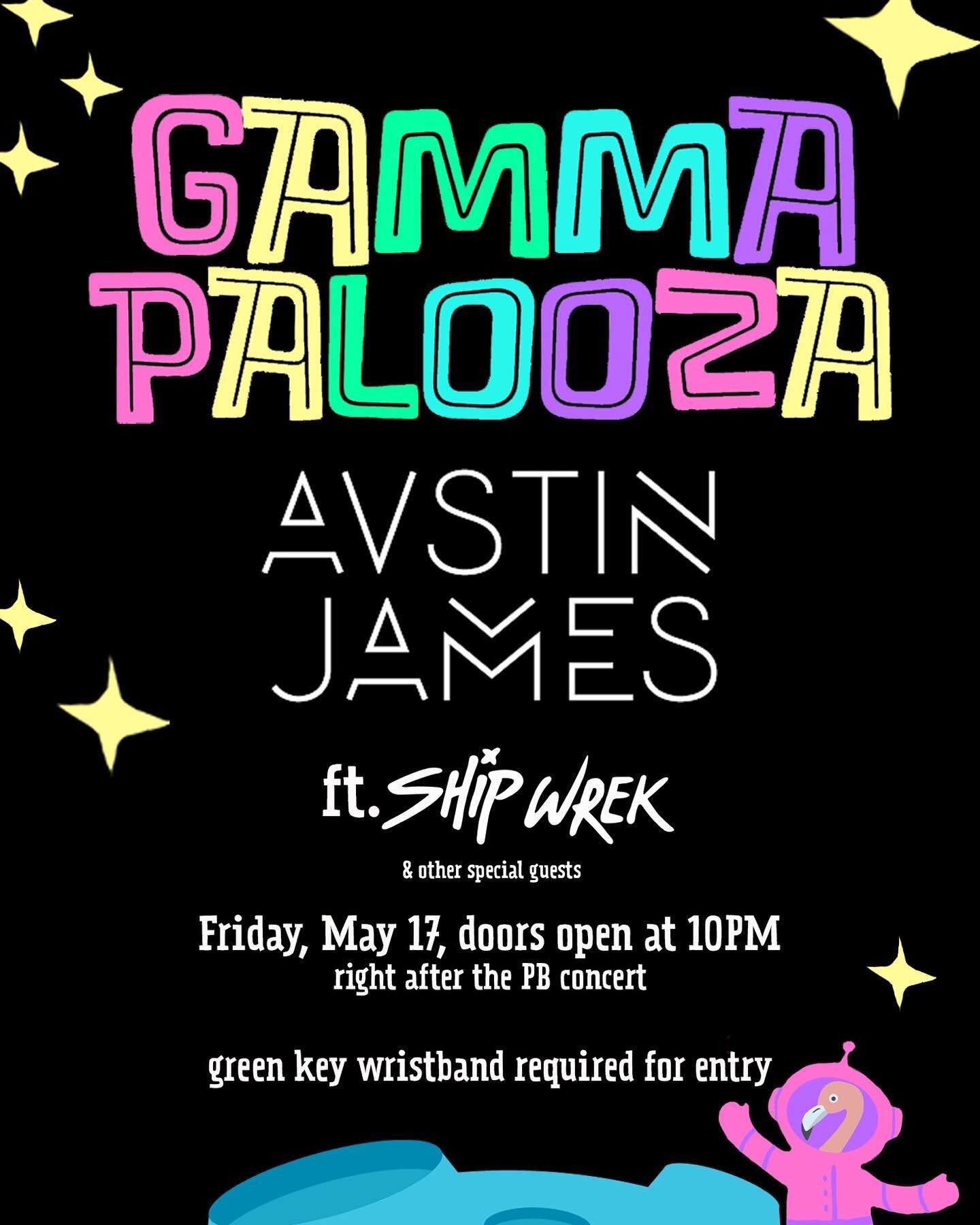 Excited to announce this years Gamma Palooza lineup! @avstinjames and @shipwrekdj
Come through, come as you are