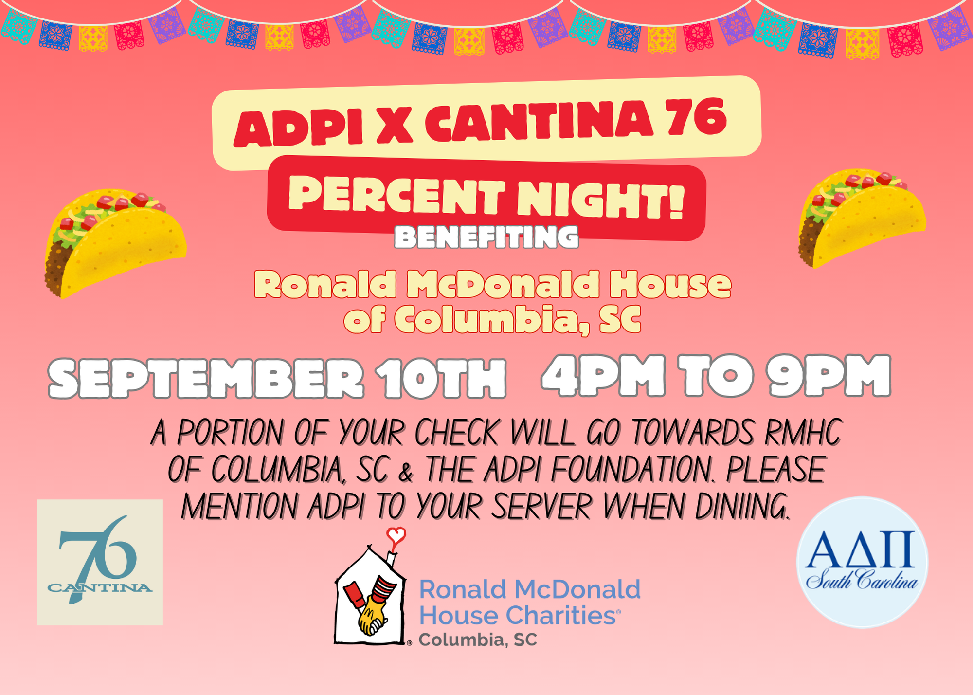 ADPI & Cantina 76 % Night Benefiting Ronald McDonald House of Columbia, SC