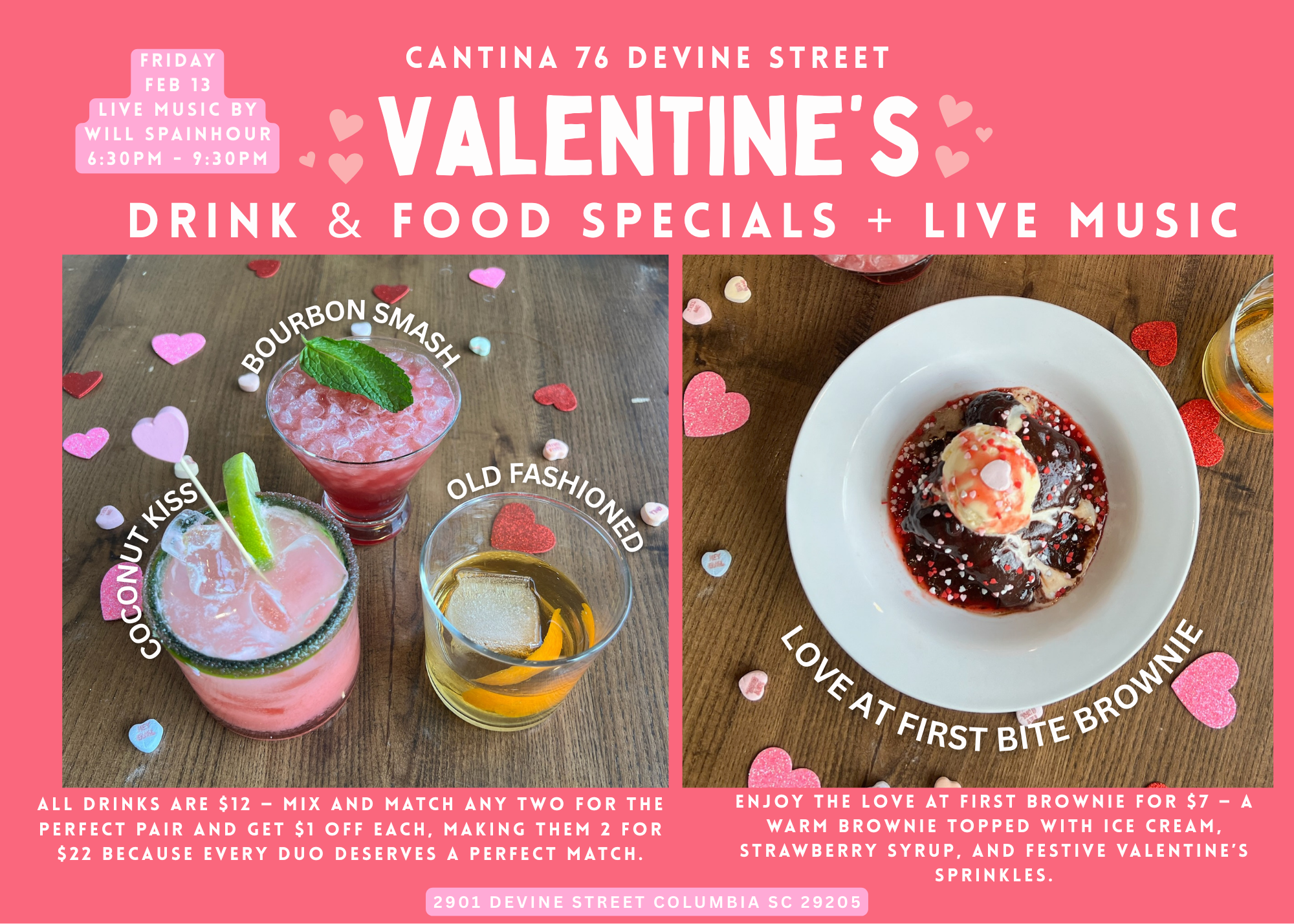Galentine's & Valentine's at Devine Street with Live Music! 