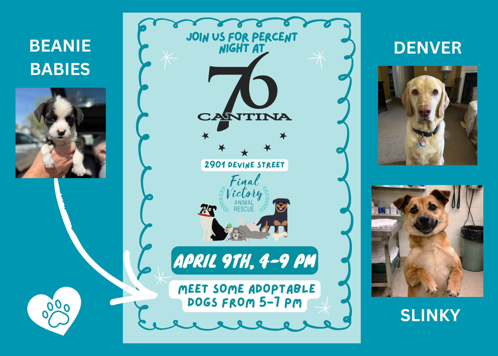 Final Victory Adoption Event & % Night at Devine Street 