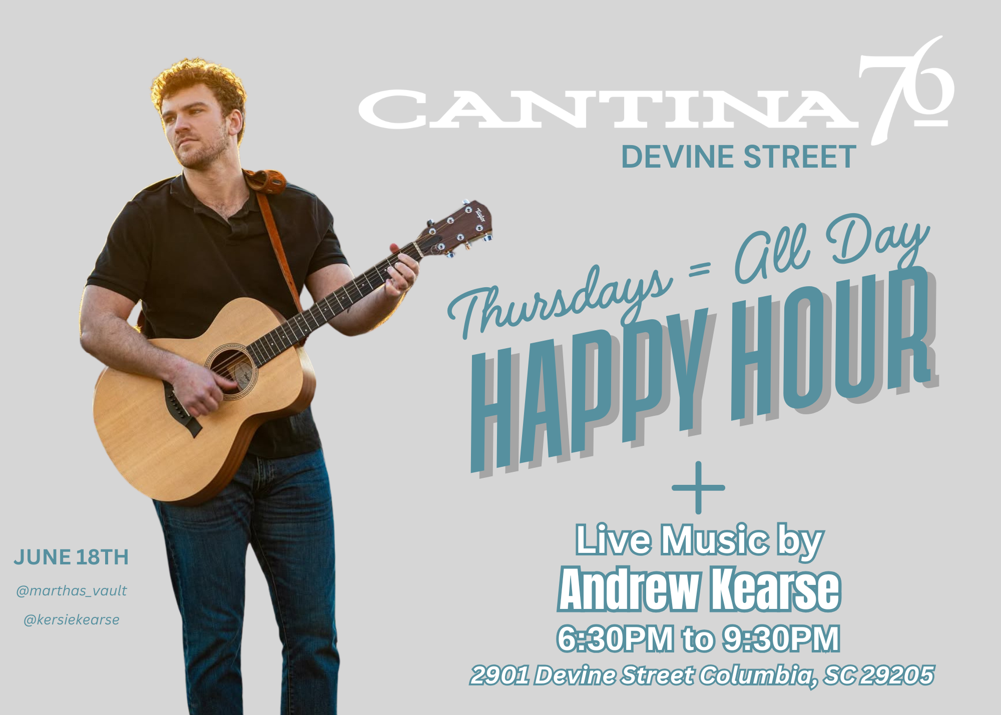 Live Music & ALL DAY Happy Hour at Devine Street