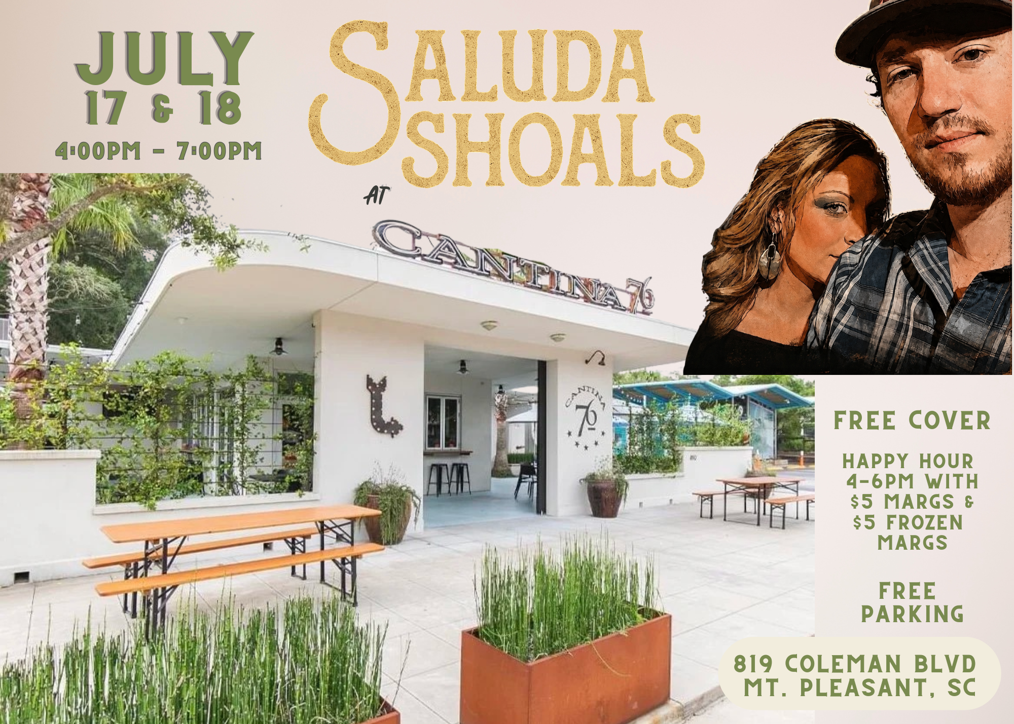 LIVE MUSIC BY SALUDA SHOALS AT CANTINA 76 MT. PLEASANT