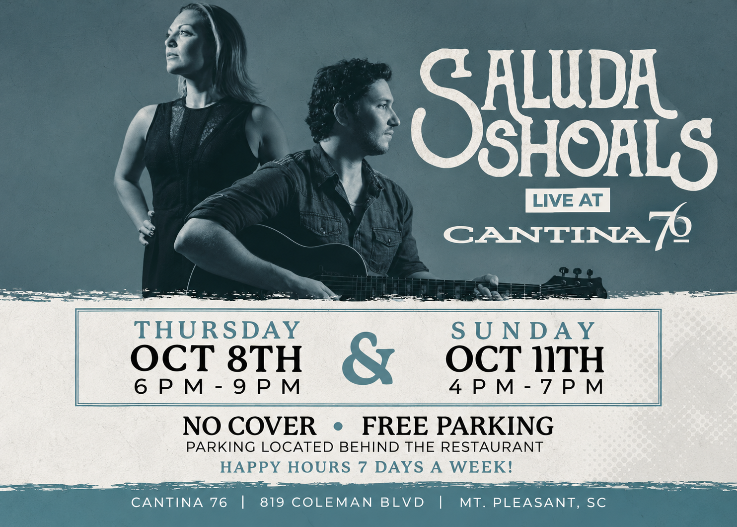 Live Music by Saluda Shoals at Cantina 76 - Mt. Pleasant 