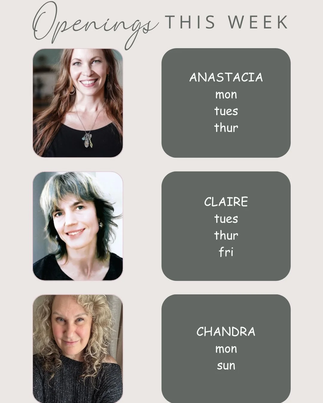 It&rsquo;s a short month! Finish strong with a wellbeing session with one of these friendly faces. #seattlemassage #seattlereiki #seattlewellnesscoaching