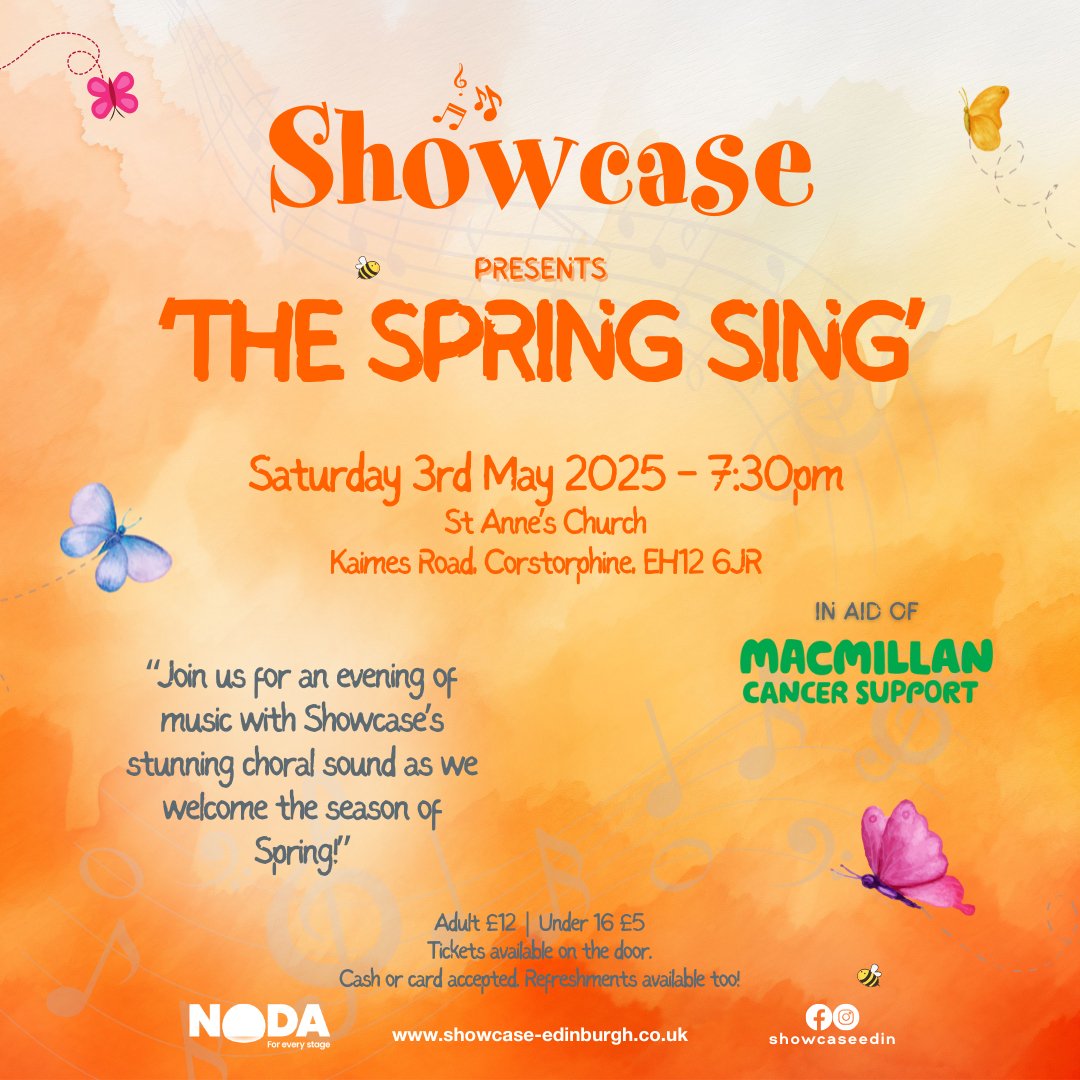 🎶🌸 As the nights are getting lighter, you best remember to put our next concert in your diary!
Join us for “The Spring Sing” concert, where talented performers and the stunning Showcase choral sound will bring you uplifting tunes you