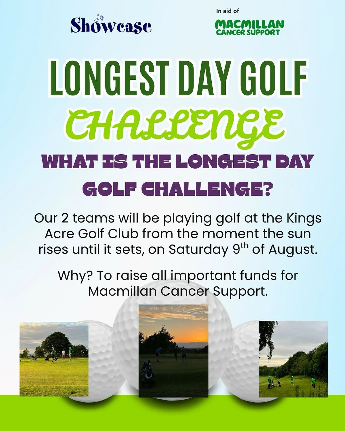 ⛳️WHAT IS THE LONGEST DAY GOLF CHALLENGE? ⛳️
They’re raising money with their ‘short’ game.. YOU can help with long term impact 💚
Tap those links and show the boys and Macmillan some love ⛳️
Team 1 - https://longestdaygolf.macm