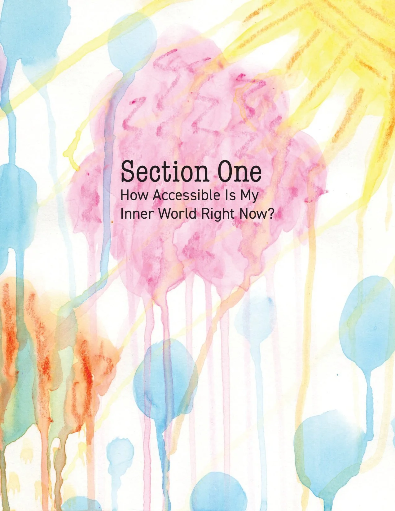Section One's opening page: a watercolor wash and the question it asks