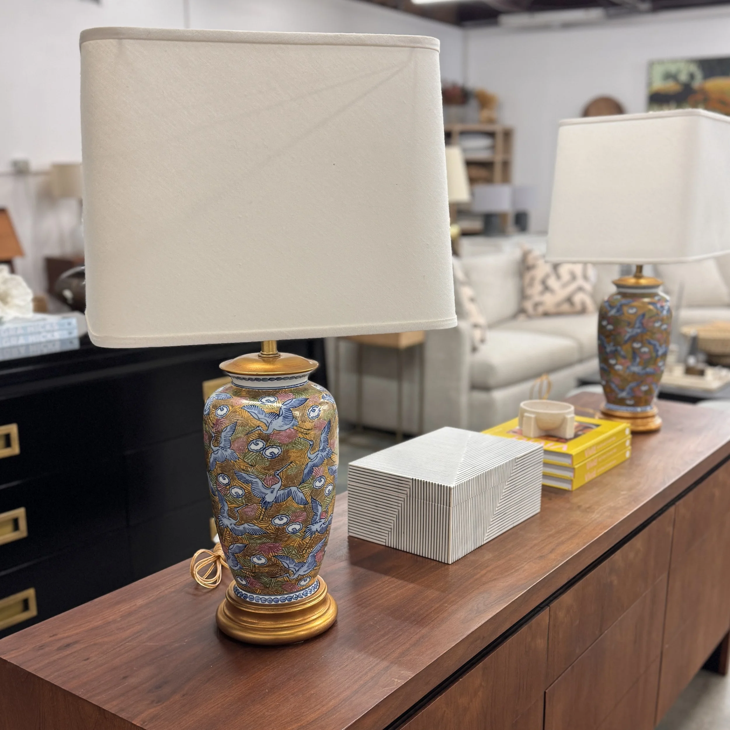SOLD - Vintage Chinoiserie Lamp (x2)