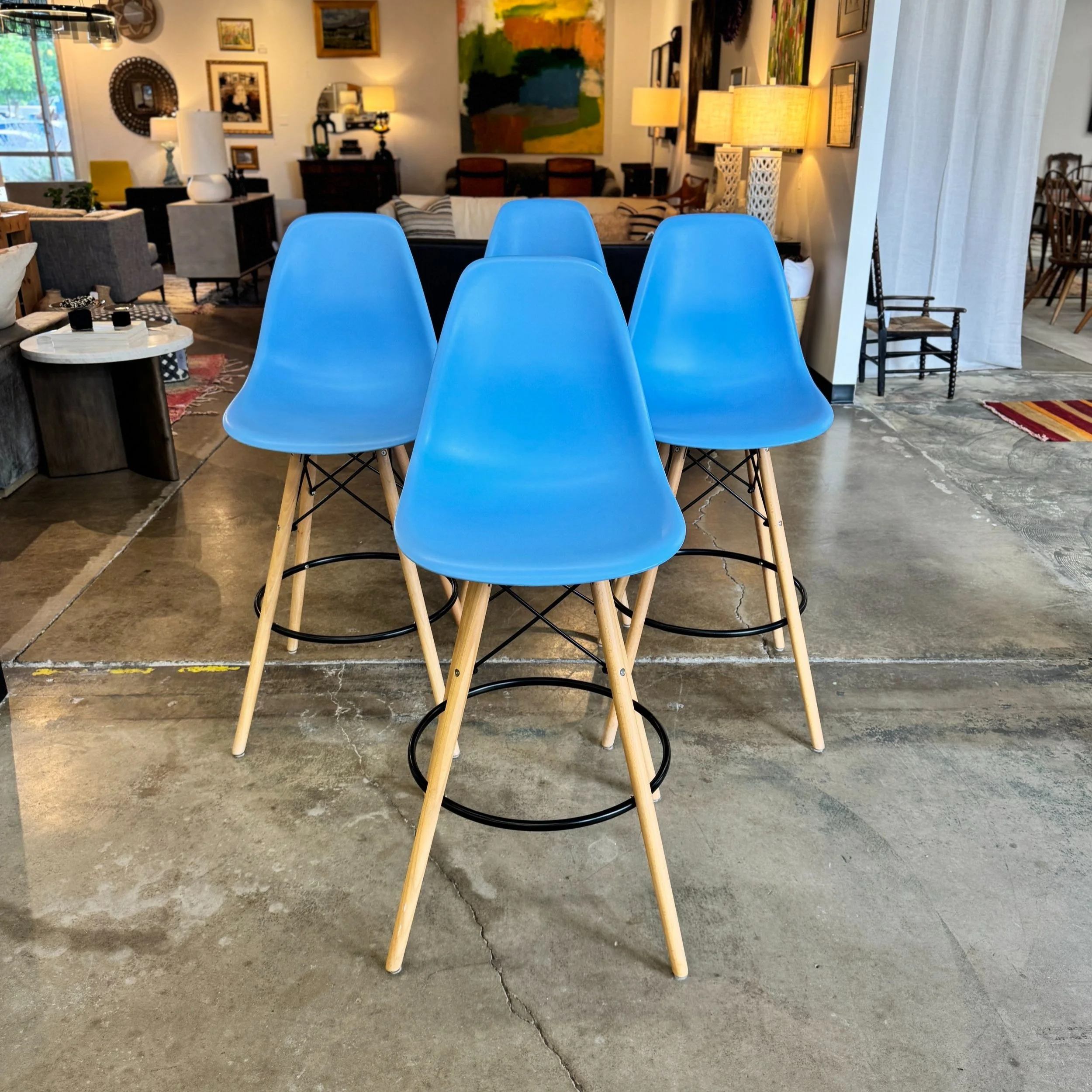 SOLD - Blue Eiffel Stool (x4)