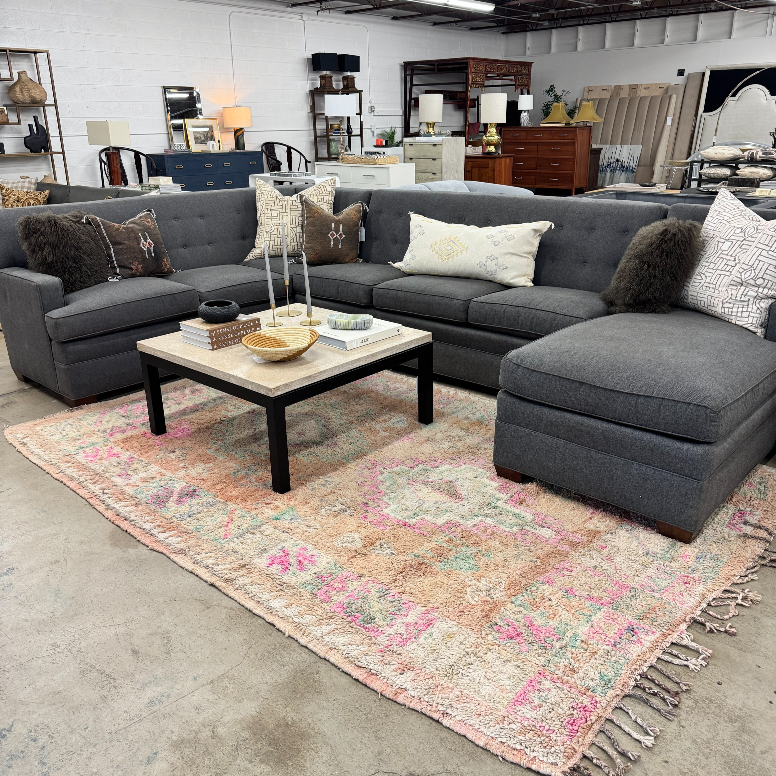 SOLD - Stickley Sectional Sofa - 142"W x 90"D x 35"H