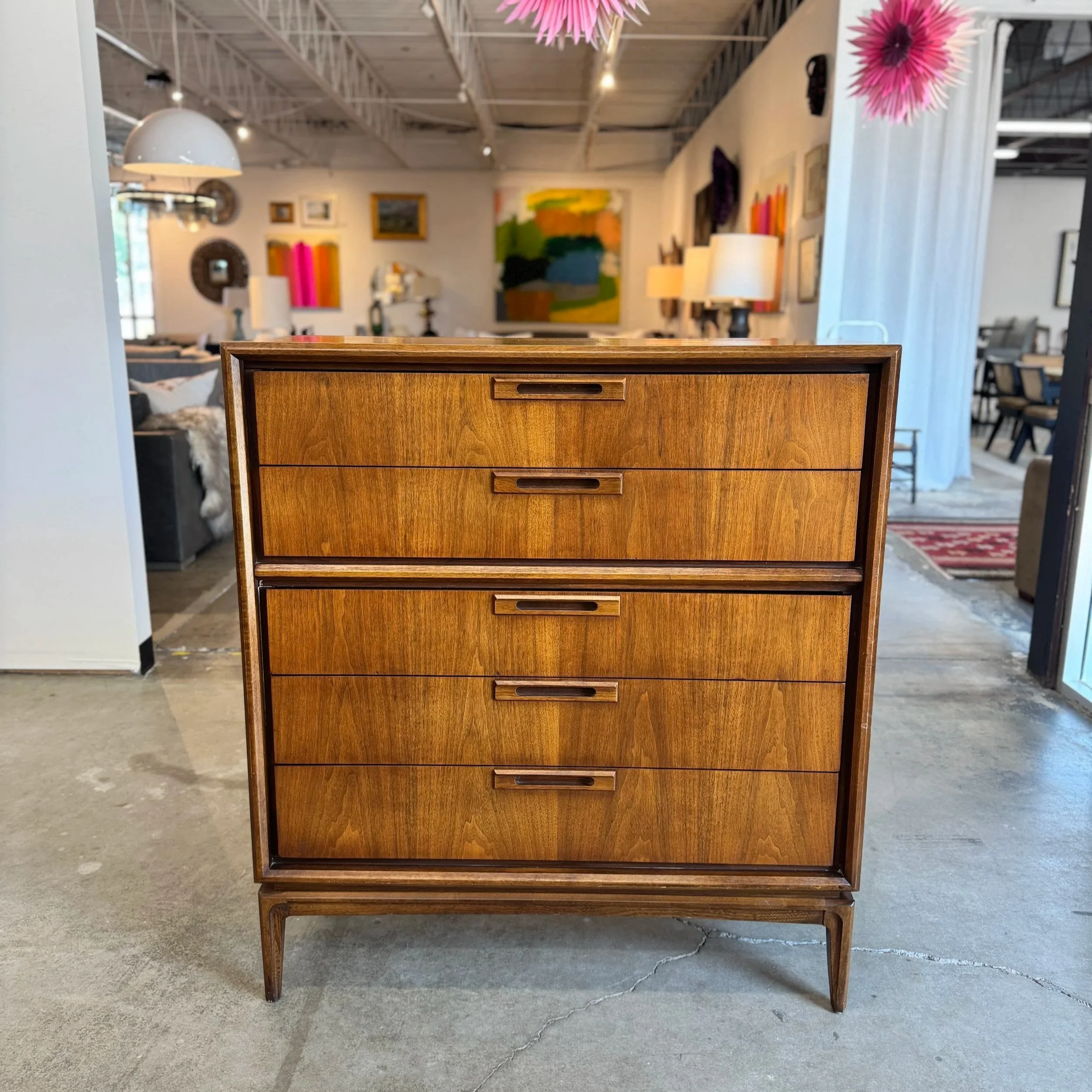 SOLD - MCM Walnut Highboy Dresser - 40"W x 19"D x 44.5"H