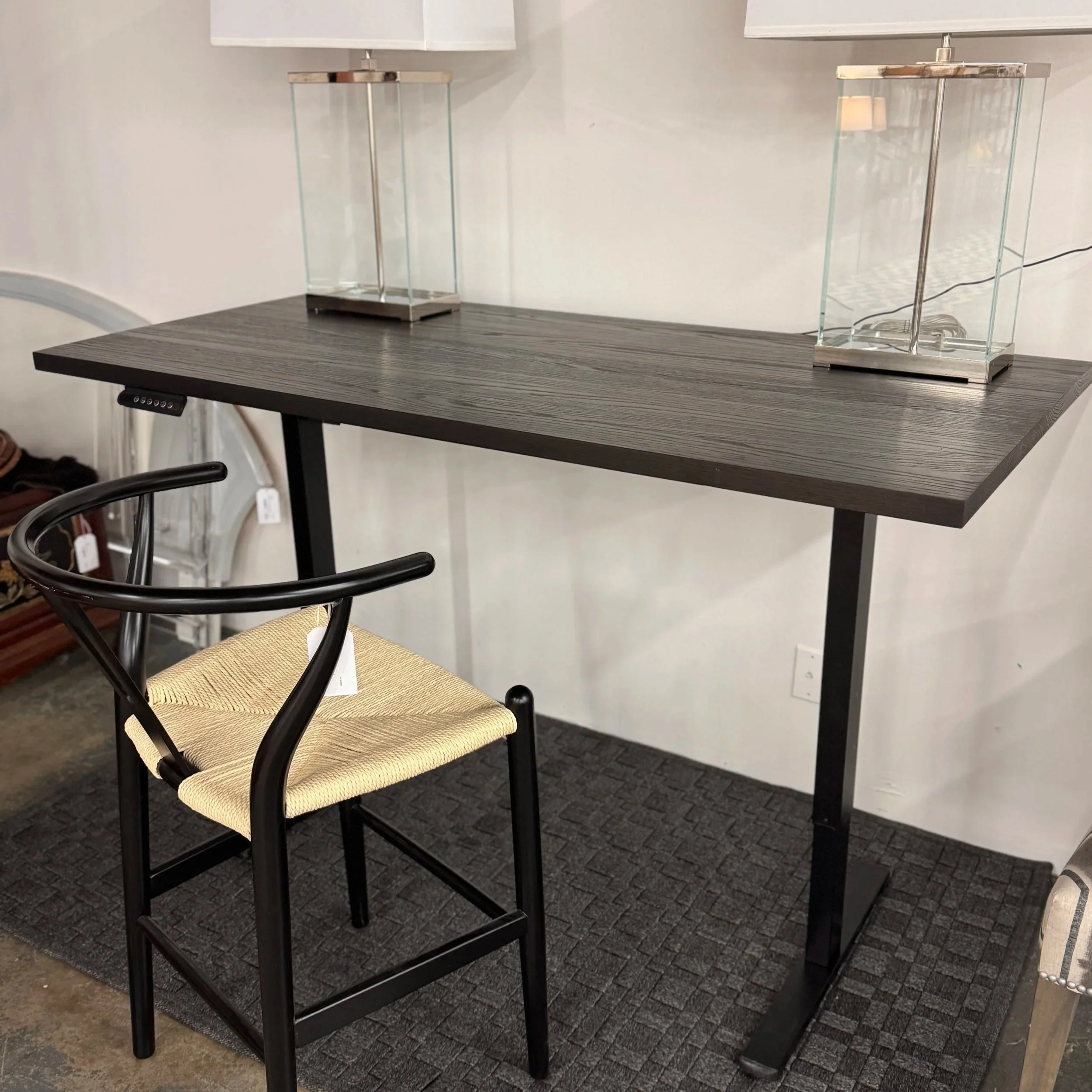 SOLD - BFA Blackened Oak Adjustable Desk (60 x 30