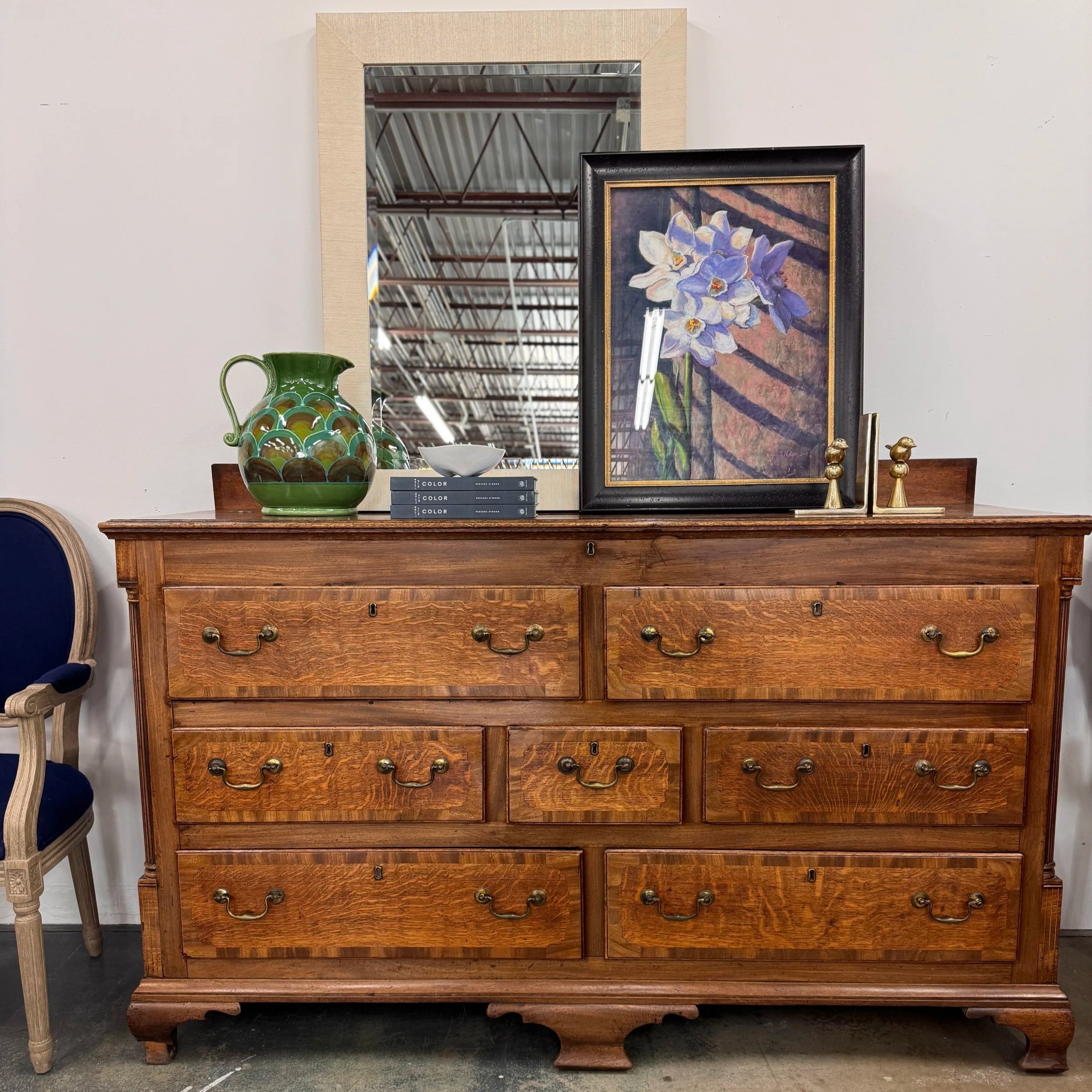 Antique Georgian Oak Mule Chest of Drawers - 66.5W x 22D x 43.5H