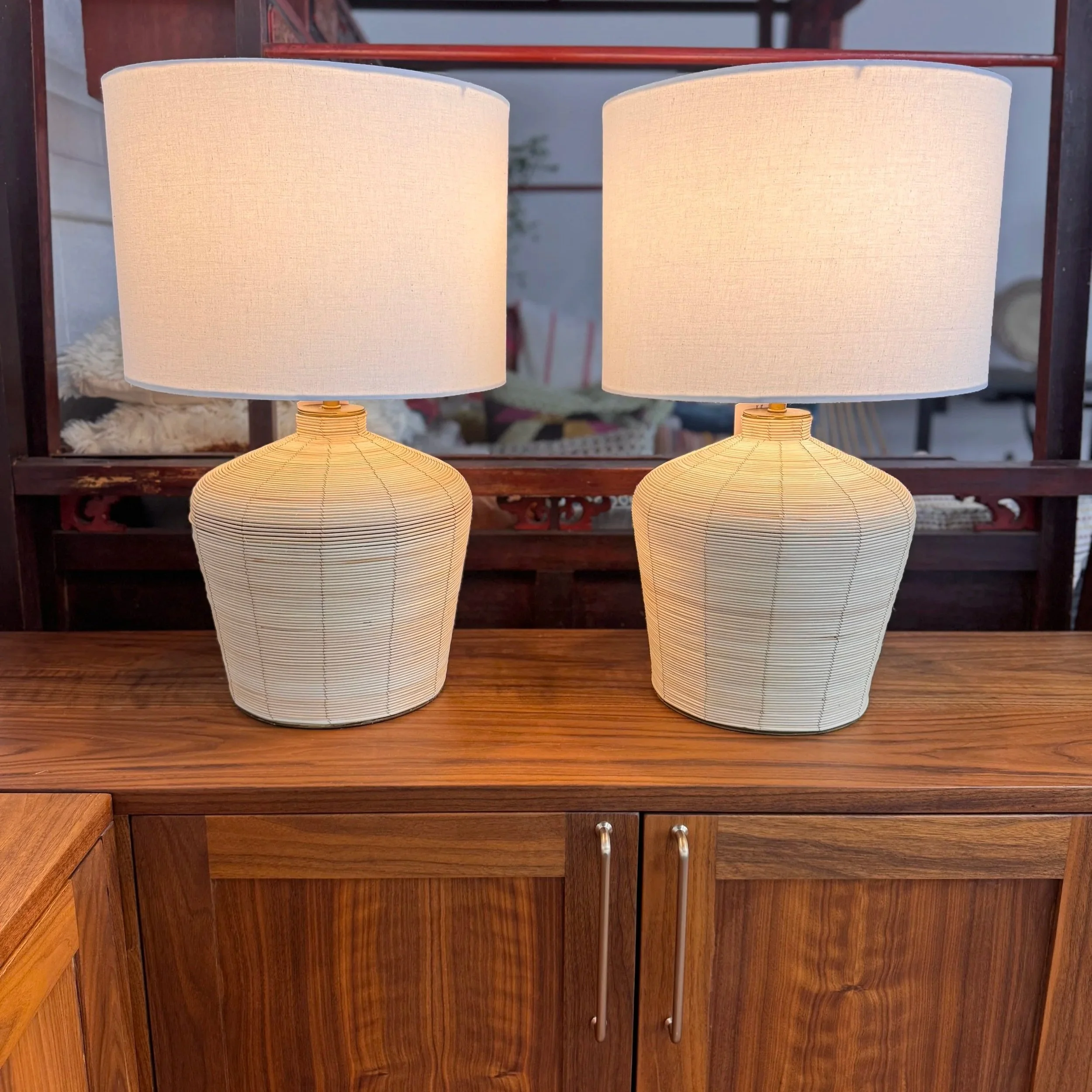 Maye Rattan Woven Tapered Lamp (X2)
